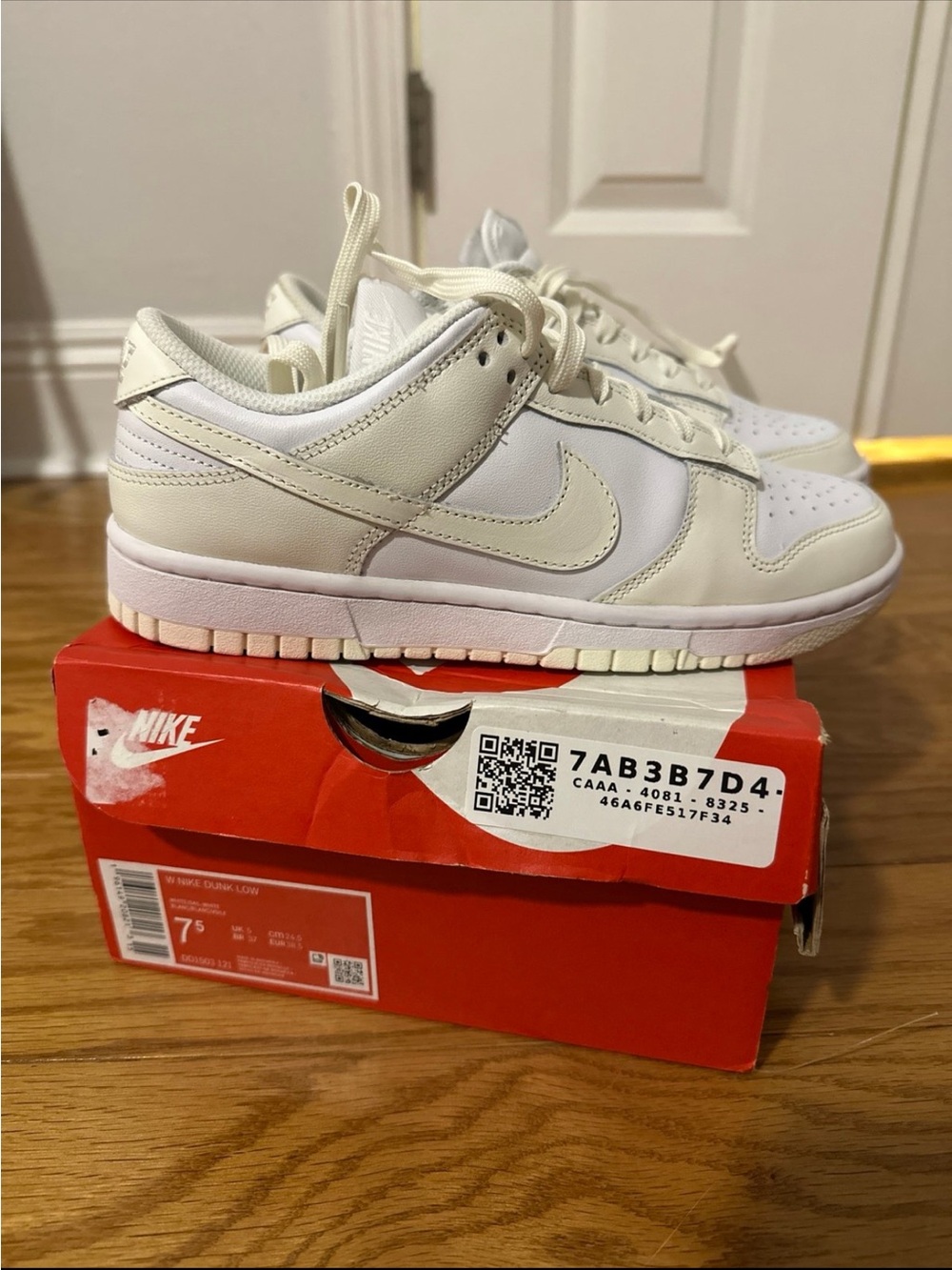Nike Low-Top Athletic Sneakers in White and Cream (coconut milk)